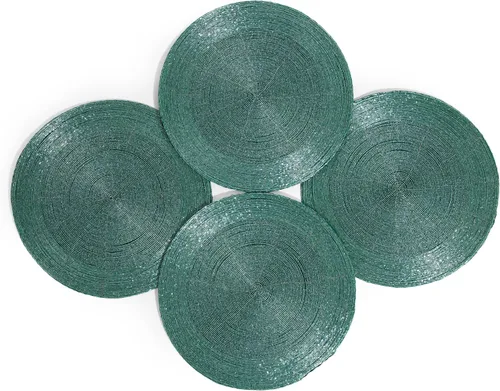 Vista 14 de Lightnpro - Juego de 4 manteles individuales redondos con cuentas negras, cargadores de mesa decorativos hechos a mano, elegantes manteles de mesa