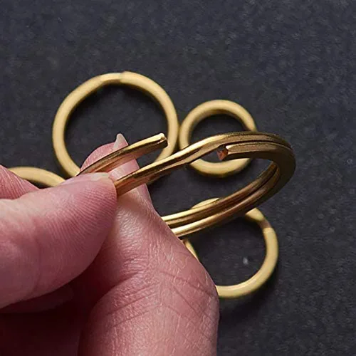 Vista 2 de 400 anillos de salto divididos de 0.472 pulgadas, anillos de metal, conectores de alambre, pequeño llavero para hacer joyas, manualidades, oro