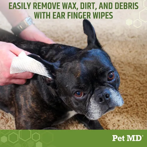 Vista 2 de Pet MD - Toallitas para orejas de perro, con eucalipto y aloe vera para perros, 50