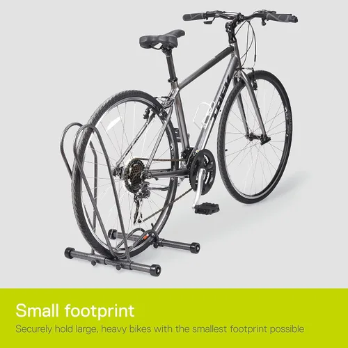 Vista 6 de Delta Soporte de bicicleta individual para bicicleta, soporte de piso ajustable sin herramientas para montaña, neumático grueso, bicicletas