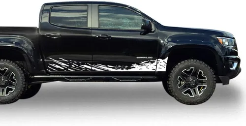 Vista 8 de Calcomanía de vinilo para salpicaduras de barro, diseño gráfico compatible con Chevrolet Colorado 2023-presente (3439) (negro)