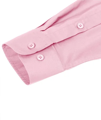 Vista 7 de Camisas de vestir para hombre, camisas de vestir de manga larga para hombre, camisa de algodón con botones, camisas de vestir regulares grandes