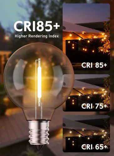 Vista 9 de Brightown Candelabra - Lote de 25 bombillas G40 con rosca, luz clara, con forma de globo Luz LED
