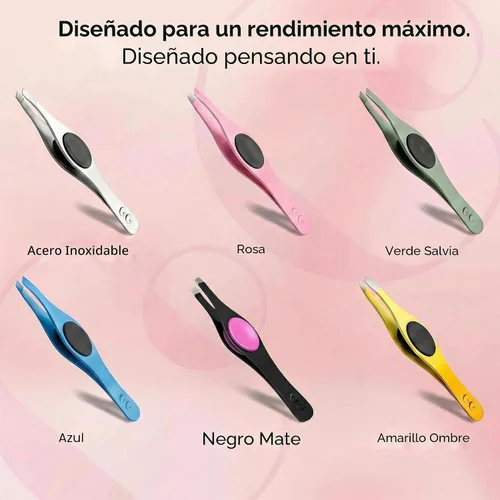 Vista 9 de Precision Tweezers for Eyebrows & Facial Hair Removal, Stainless Slant Tip Pinzas profesionales perfectamente alineadas y calibradas para pelos