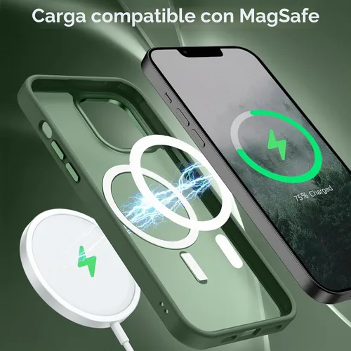 Vista 2 de BENTOBEN Funda magnética para iPhone 13 Pro Max, compatible con MagSafe, translúcida mate esmerilada, antihuellas, delgada, a prueba de golpes
