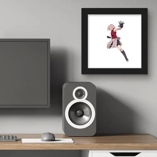 Vista 6 de Trends International Gallery Pops Naruto Shippuden - Arte de pared Sakura Haruno, versión enmarcada negra, 12 x 12 pulgadas