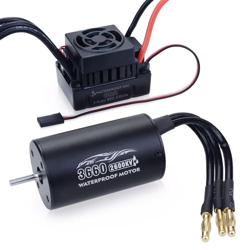 Vista 8 de SurpassHobby 3650 2300KV 0.125 in eje de alta velocidad impermeable motor para la mayoría de vehículos RC escala 1:10 camión actualización piezas