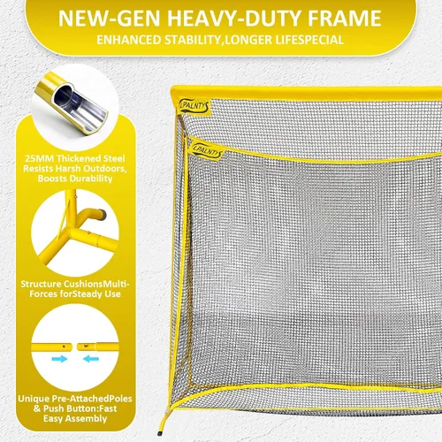 Vista 3 de Golf Hitting Net with Extra Striking Net, Heavy Duty Golf Practice Net for Golfer Backyard Driving Swing, Golf Impact Net Cage Metal Frame with