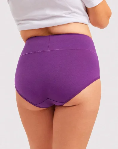 Vista 2 de INNERSY Ropa interior de algodón de cintura alta para mujer, bragas cómodas para mujer, paquete de 6