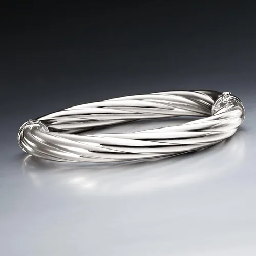 Vista 3 de Ross-Simons Italian Twisted Oval Bangle Bracelet
