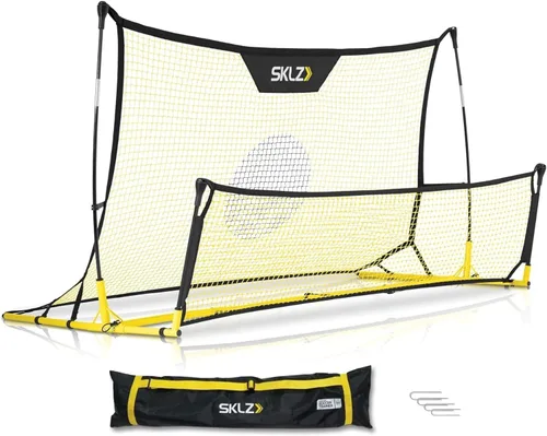 Vista 4 de SKLZ Quickster Entrenador de fútbol – Rebotador de pelota de doble cara para pasar, recibir y practicar atrapamiento – Red de rebote grande