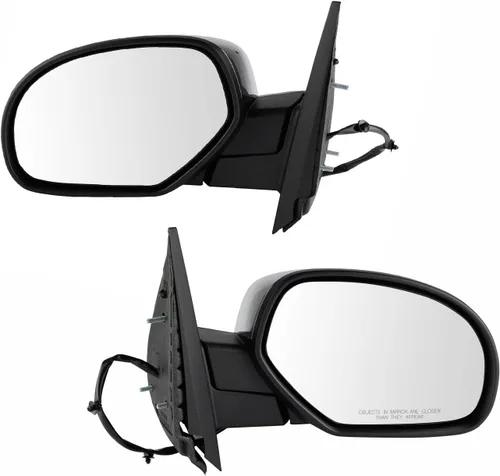 Vista 140 de TRQ Conjunto de 2 piezas de espejo lateral para conductor y pasajero, ajuste eléctrico, sin calefacción, sin memoria, color negro, compatible