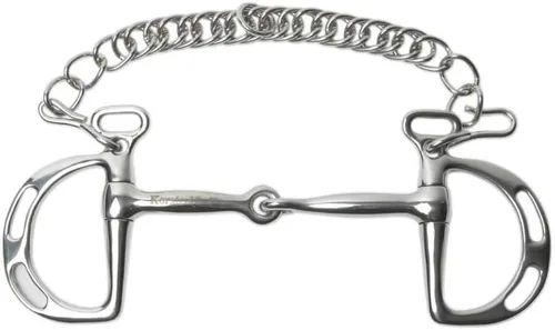 Vista 2 de Korsteel Stainless Steel Jointed Slotted Kimblewick Bit
