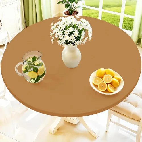 Vista 20 de Moosfor Mantel redondo de elastano, mantel ajustable para mesas de 18 a 24 pulgadas