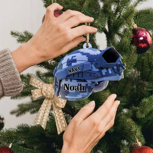 Vista 6 de Adornos de Navidad del ejército estadounidense, adorno de veterano para hombres y mujeres, adornos patrióticos para decoración de árbol de Navidad