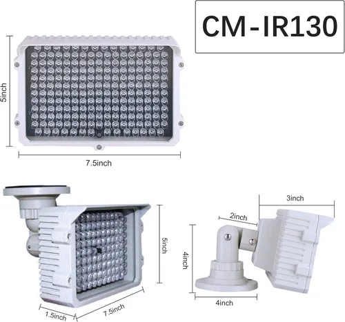 Vista 3 de IR130-940 CMVision 940nm Invisible Gran Angular 198pc Iluminación LED IR Pequeño de Alta Potencia con Adaptador de Alimentación Gratis