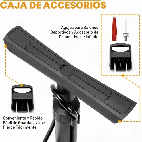 Vista 5 de Hycline Bomba de piso para bicicleta con manómetro: bombas de bicicleta de alta presión de 160 PSI - Bomba de aire duradera para válvulas Presta
