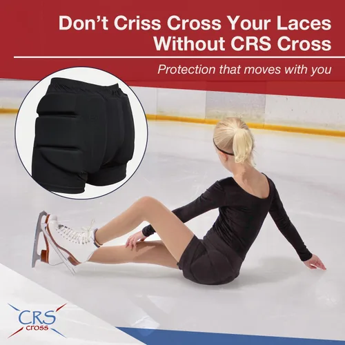 Vista 5 de CRS Cross Padded Figure Skating Shorts. Crash Pad Pants for Roller, Inline, Ice Skating, Snowboarding, and Skiing. Fall Impact Protection for Butt