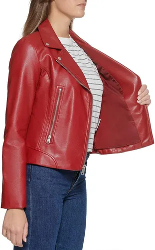 Vista 3 de Levi's Chaqueta Moto 538 de cuero vegano para mujer (talla regular y grande)