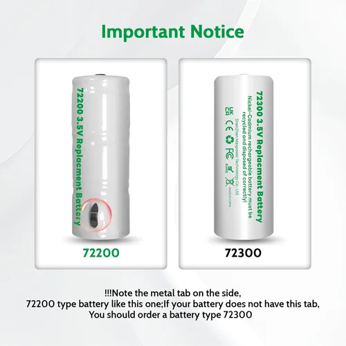 Vista 2 de Batería de repuesto para Welch Allyn 72200 3.5V 1500 mAh batería recargable