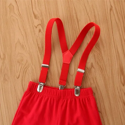 Vista 5 de IBTOM CASTLE Conjunto de ropa de esmoquin con moño, para el primer cumpleaños, para niños, caballero, formal, con corbatín y pantalones