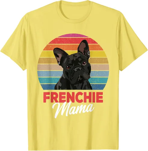 Vista 45 de Frenchie Mama - Camiseta divertida de regalo para niñas y perros Bulldog Francés, Negro, S