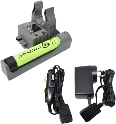 Vista 2 de STREAMLIGHT Stinger PiggyBack - Soporte de cargador inteligente con batería incluida + cable de carga de 100 V/120 V CA + cable de carga de coche