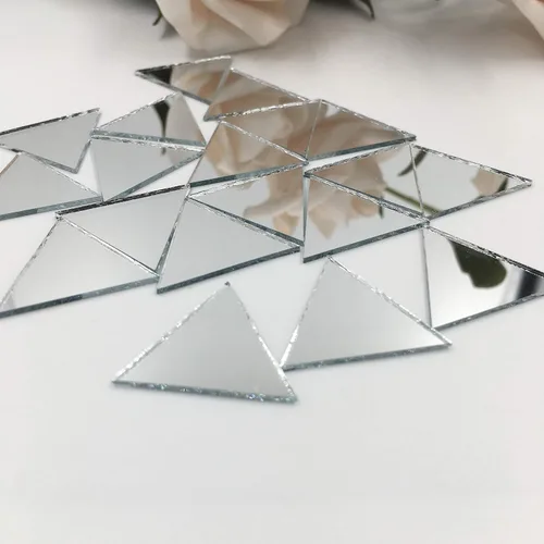 Vista 2 de Azulejos de mosaico de espejo triangular de 1" espejos artesanales de forma triangular 150pcs