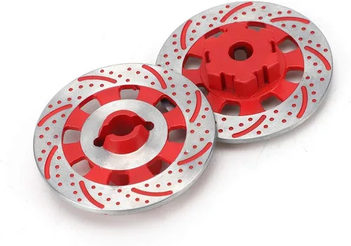 Vista 2 de Disco de freno RC, rotor de disco de freno de rueda, cubo de unidad de disco anti freno apto para Unlimited Desert Racer UDR 1/7 RC Car (rojo) Udr