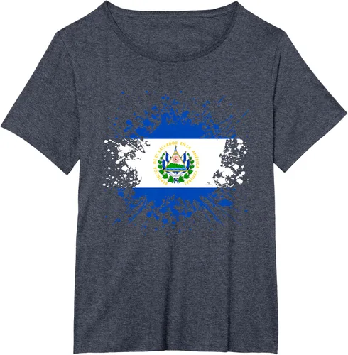 Vista 20 de Camiseta Salvador Patrimonio de la Familia Salvadoreña País Bandera de El Salvador, Negro