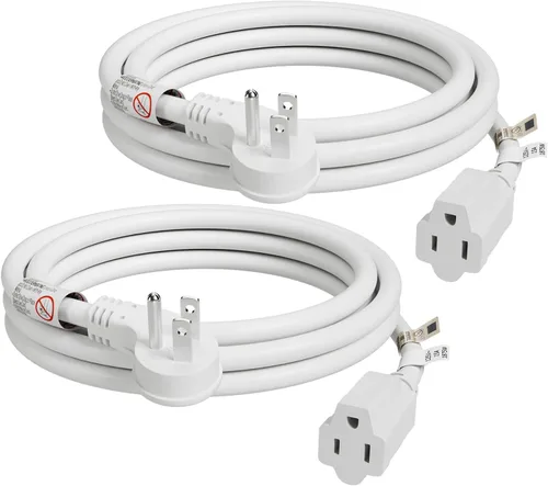 Vista 9 de FIRMERST 1875W 6 pies 15A Cable de extensión de enchufe plano de perfil bajo 14 AWG negro, listado UL
