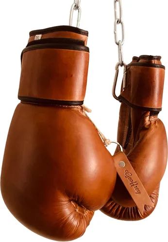 Vista 2 de Guantes de boxeo versión PRO de 12 onzas Cuero marrón antiguo entrenamiento MMA vintage Retro by GEOFFREY