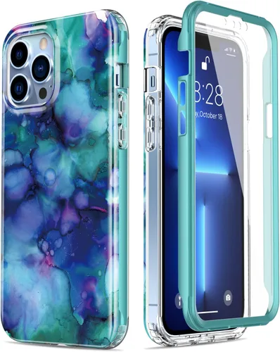 Vista 34 de Esdot Funda protectora para iPhone 13 Mini con protector de pantalla integrado, protección de grado militar con diseños de moda para mujeres