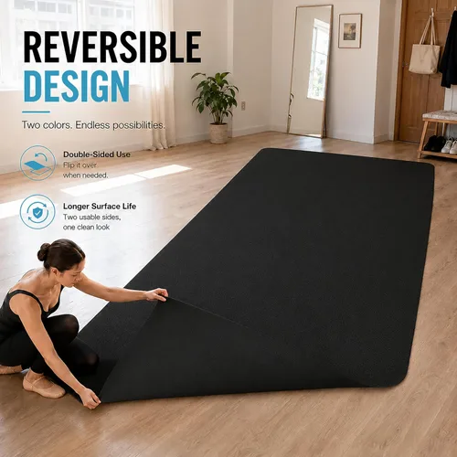 Vista 7 de ProStep by FlooringInc - Rollo reversible para pista de baile Marley, suelo de baile portátil de vinilo enrollable para ballet, jazz, moderno
