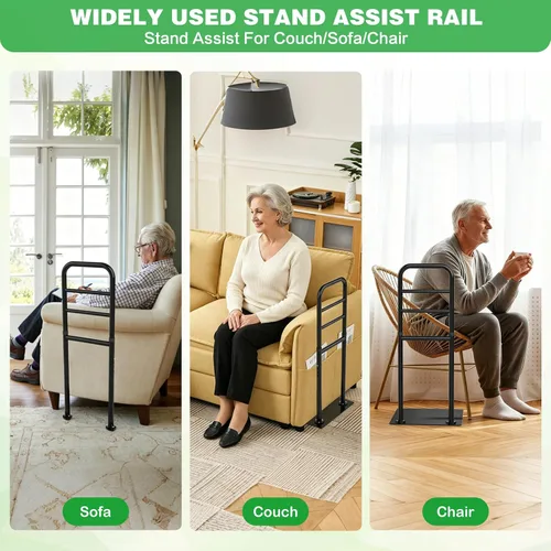 Vista 7 de Soporte de sofá ajustable para ancianos, riel de asistencia para sofá y silla, riel de asistencia de soporte de metal resistente. Adecuado