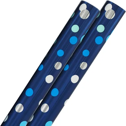 Vista 10 de The Dreidel Company Paquete de 4 Papel de Regalo con Diseño Temático de Hanukkah, Rollo de Chanukah de 17.5" X 180" (15 Pies) Pulgadas Hoja Papel