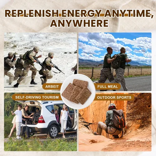 Vista 7 de Barras de ración de alimentos de emergencia, sabor a chocolate/multivitaminas, suministro de pestañas de supervivencia para campamento al aire