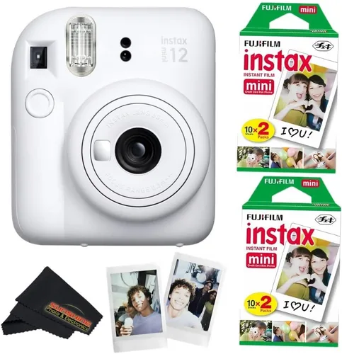 Vista 9 de Fujifilm Instax Mini 12 - Cámara instantánea (rosa flor) y paquete de película extra Fujifilm Instax Mini (40 hojas), cámara de película instantánea