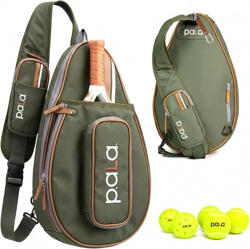 Vista 12 de P.ala Multi-Sport Crossbody Padel Bag – Fits 2 Padel Rackets, Lightweight 2.07 lb, Fence Hook, 13” Device Sleeve, Compact Racket Bag for Padel Blanco