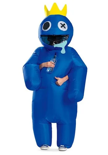 Vista 2 de Disfraz Inflable de Blue de Rainbow Friends para Niños Multicolor