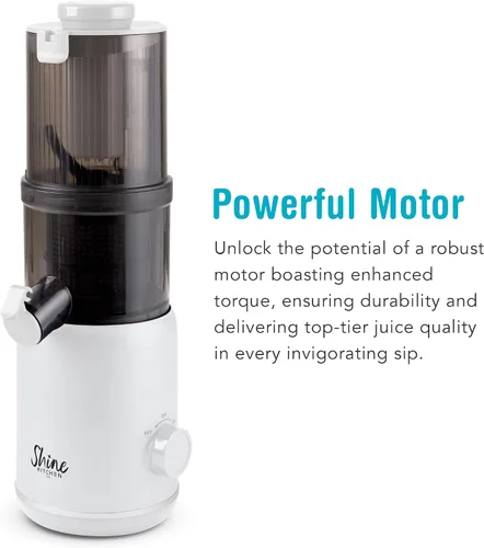 Vista 6 de Shine Multi-Batch Compact Cold Press Juicer SMB-1, manos libres, tolva de alimentación continua, portátil Blanco