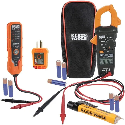 Vista 2 de Klein Tools Paquete de probador eléctrico con medidor de abrazadera, buscador de interruptores y más