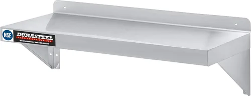 Vista 16 de DuraSteel Estante de pared de acero inoxidable, 24 pulgadas de ancho x 12 pulgadas de profundidad, grado comercial, certificado NSF