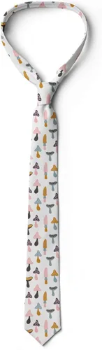 Vista 4 de Ambesonne Necktie, Colorful Porcini Cartoon, Dress Tie, 3.7", Multicolor