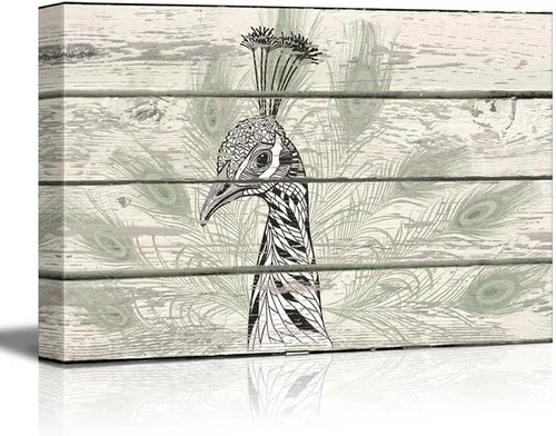 Vista 13 de wall26 - Obra de arte con estampado de madera de ciervo en bosque de abedules - Lienzo rústico para pared, arte para el hogar - 16 x 24 pulgadas