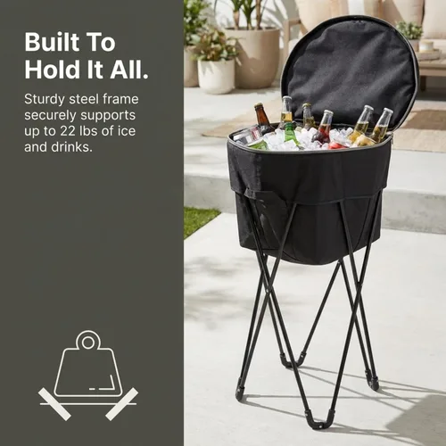 Vista 16 de Household Essentials Enfriador térmico de pie con bolsa de viaje, poliéster resistente