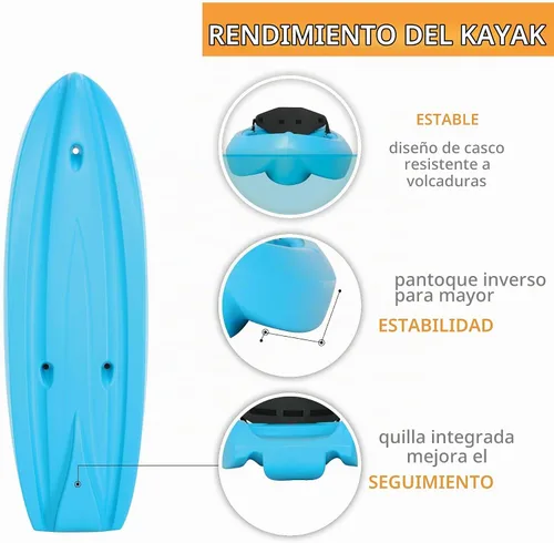 Vista 3 de Lifetime 90787 Dash 66 Kayak juvenil, azul glaciar, 78 pulgadas