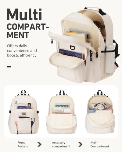Vista 2 de Mochila escolar WINDARS para niñas y niños, linda mochila estética universitaria de 17.3 pulgadas para portátil, mochilas grandes casuales