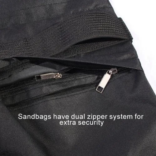Vista 5 de Kaezi - Bolsa de arena con diseño de doble cremallera, 4 bolsas de peso para estudio de fotografía y video