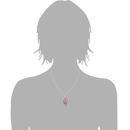 Vista 2 de seeka púrpura Hamsa Collar para proteger del mal de ojon2412p